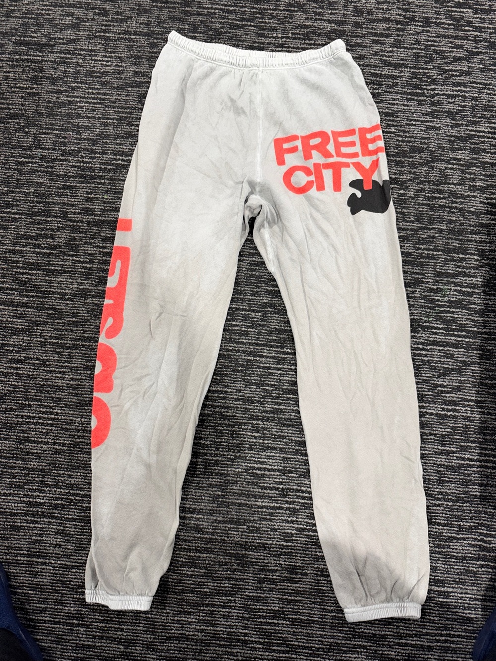 freecity Kids Light Gray Sweatpants with Coral Logo